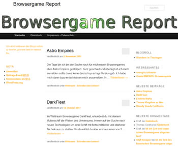 Browsergame Report Webseite